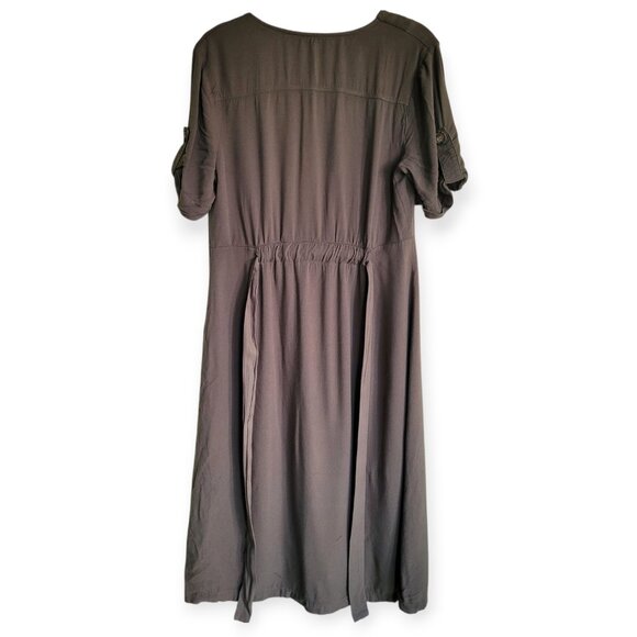 All:Row Olive Belted Dress Fall-Weight Medium EUC - Picture 3 of 11